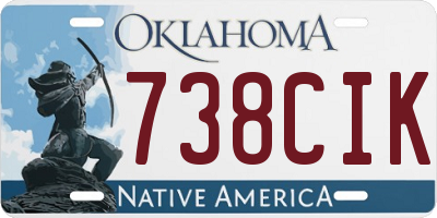 OK license plate 738CIK