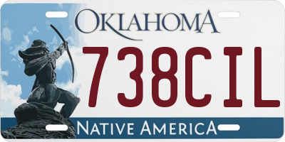 OK license plate 738CIL