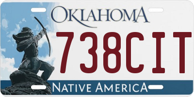 OK license plate 738CIT