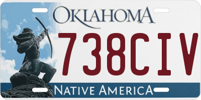 OK license plate 738CIV