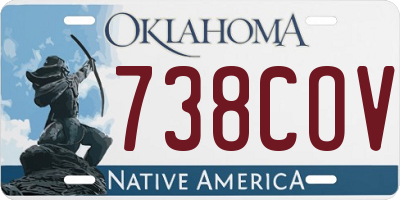 OK license plate 738COV