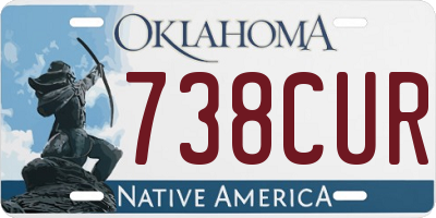 OK license plate 738CUR