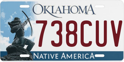OK license plate 738CUV