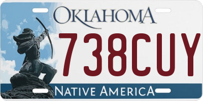 OK license plate 738CUY