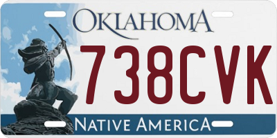 OK license plate 738CVK