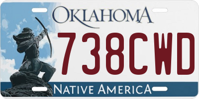 OK license plate 738CWD