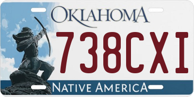 OK license plate 738CXI