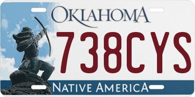 OK license plate 738CYS