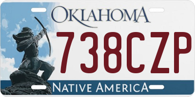 OK license plate 738CZP