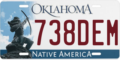 OK license plate 738DEM