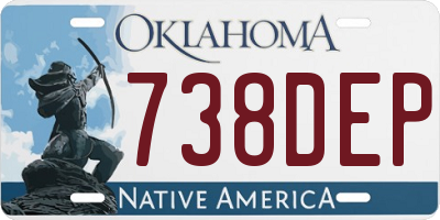 OK license plate 738DEP