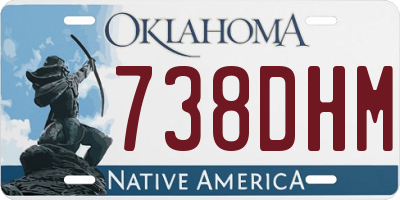 OK license plate 738DHM