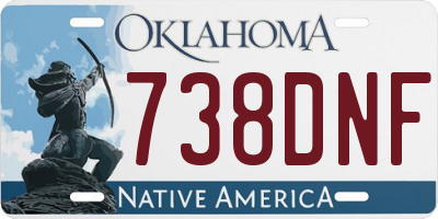 OK license plate 738DNF