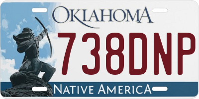OK license plate 738DNP