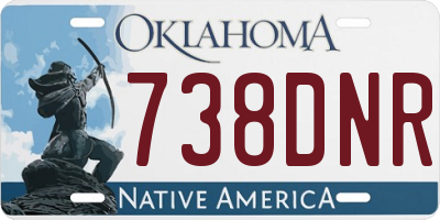 OK license plate 738DNR
