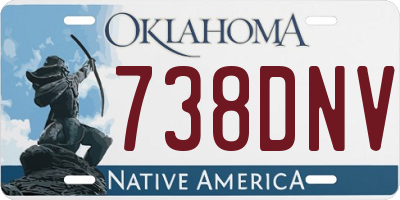 OK license plate 738DNV