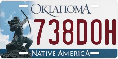 OK license plate 738DOH