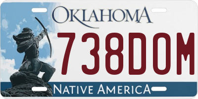 OK license plate 738DOM