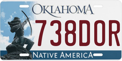 OK license plate 738DOR