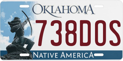 OK license plate 738DOS