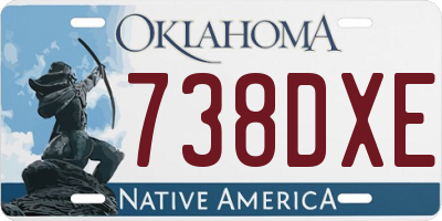 OK license plate 738DXE
