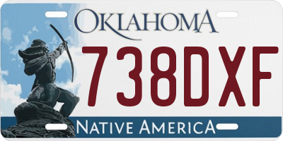 OK license plate 738DXF