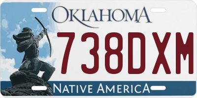 OK license plate 738DXM