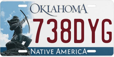 OK license plate 738DYG