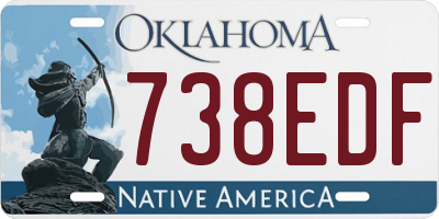 OK license plate 738EDF
