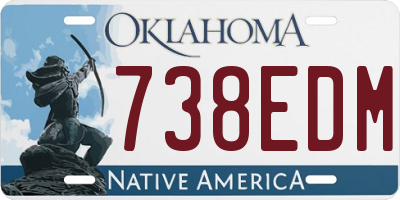 OK license plate 738EDM