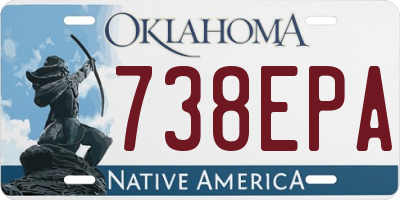 OK license plate 738EPA