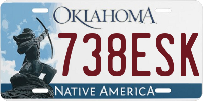 OK license plate 738ESK