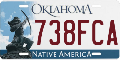 OK license plate 738FCA
