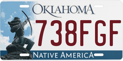 OK license plate 738FGF