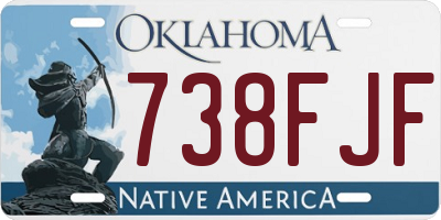 OK license plate 738FJF