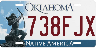 OK license plate 738FJX