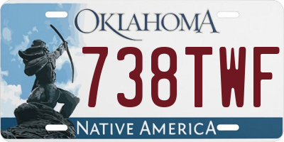 OK license plate 738TWF