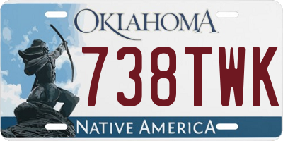 OK license plate 738TWK