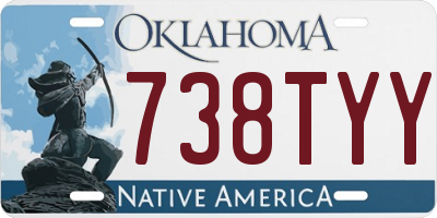 OK license plate 738TYY
