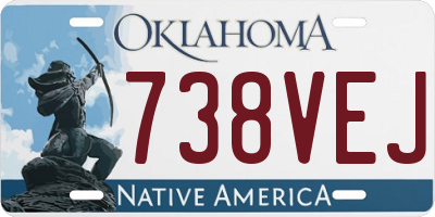 OK license plate 738VEJ