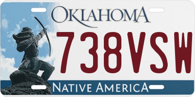 OK license plate 738VSW