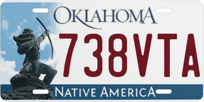 OK license plate 738VTA