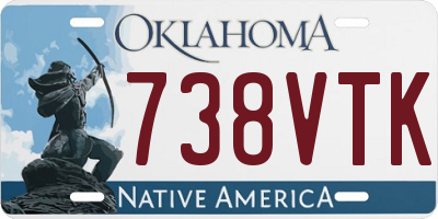 OK license plate 738VTK