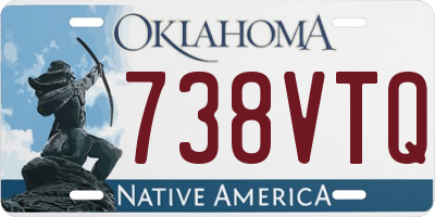 OK license plate 738VTQ