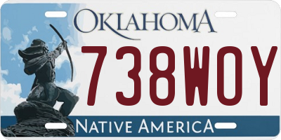 OK license plate 738WOY