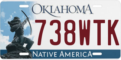 OK license plate 738WTK