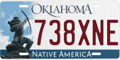 OK license plate 738XNE