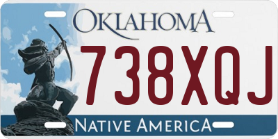 OK license plate 738XQJ