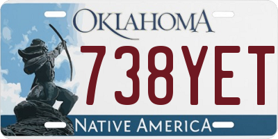 OK license plate 738YET
