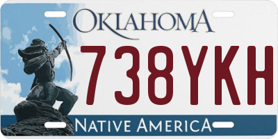 OK license plate 738YKH